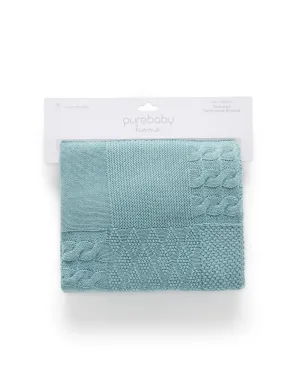 Purebaby Textured Patchwork Blanket - Sage