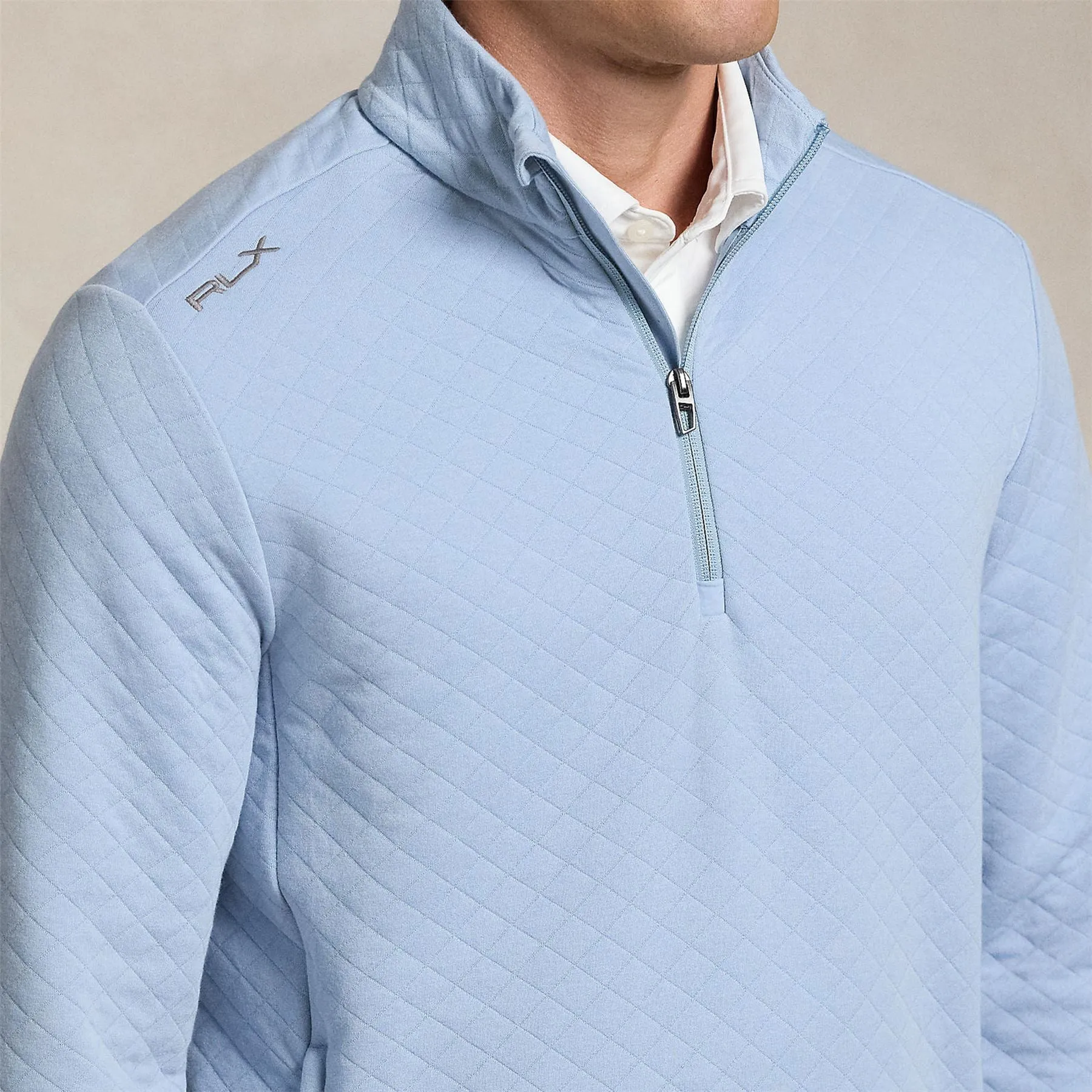 RLX Quilted Double Knit Pullover Estate Blue - 2024