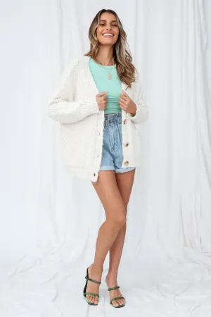 Roman Towns Knit Cardigan Cream