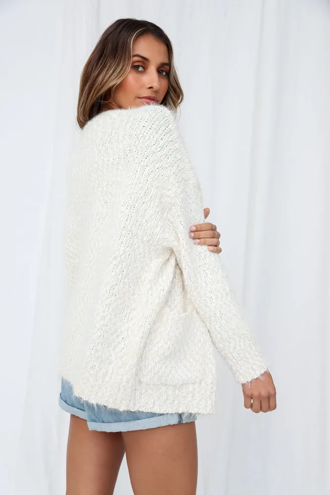 Roman Towns Knit Cardigan Cream