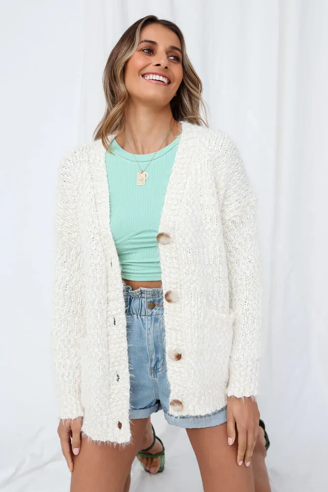 Roman Towns Knit Cardigan Cream