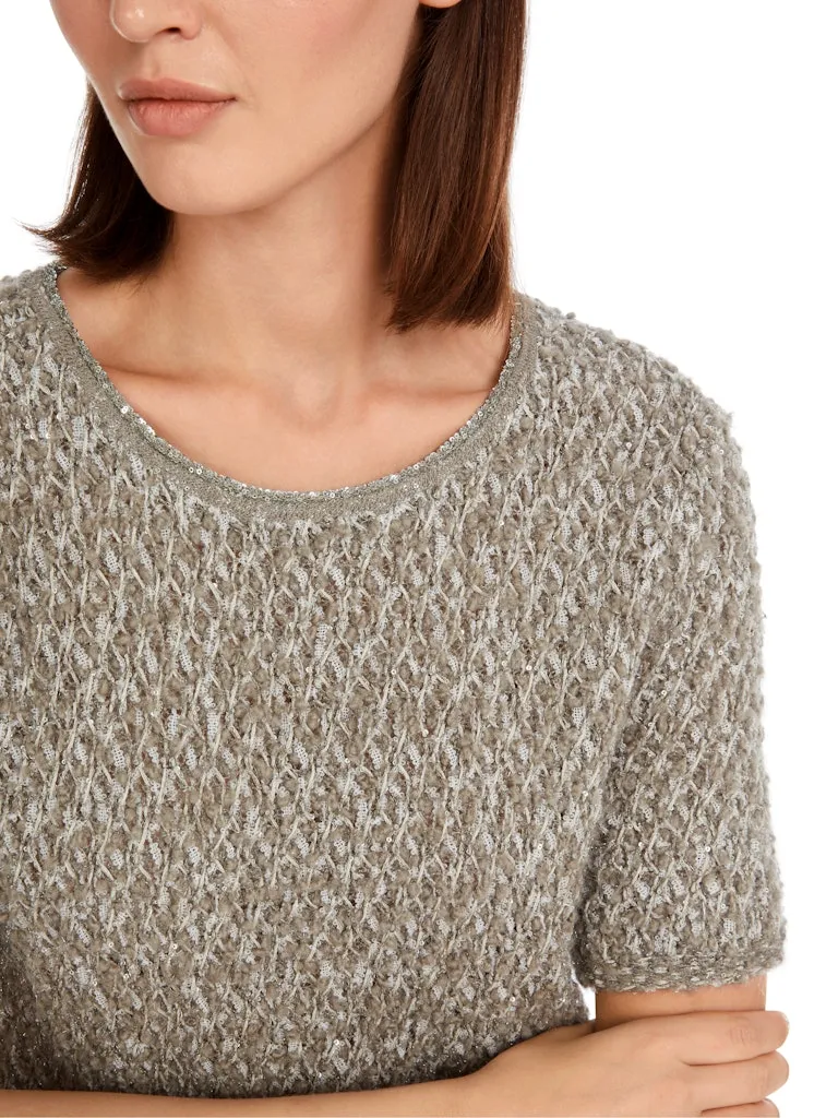 Sage Powder Textured Knit Sweater