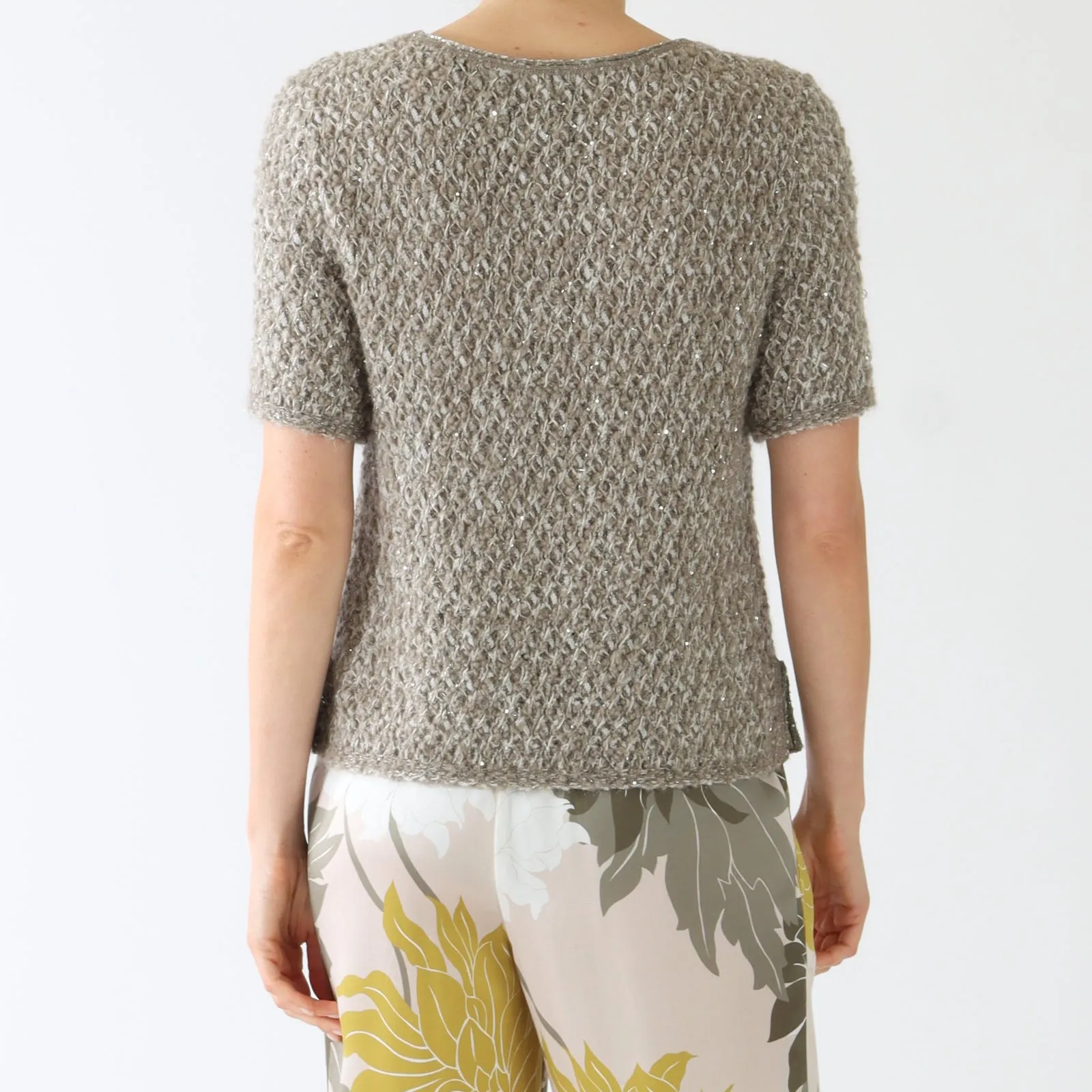 Sage Powder Textured Knit Sweater