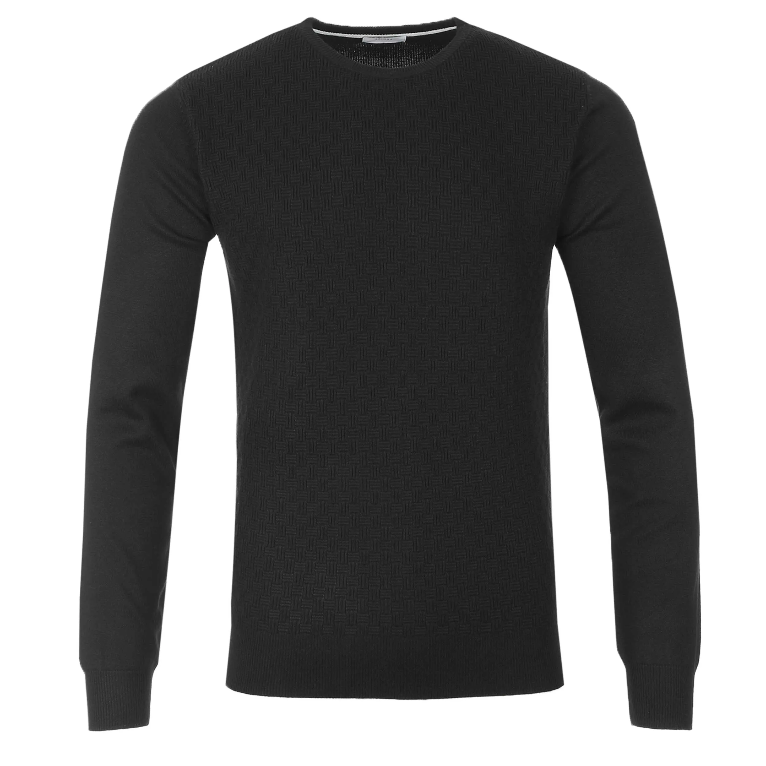 Seinse Pattern Crew Neck Knitwear in Black