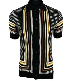 Ska & Soul Stripe Knit Cardi Black