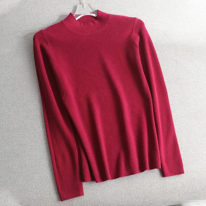 Slim Fit Turtleneck Long Sleeve Pullover Sweaters