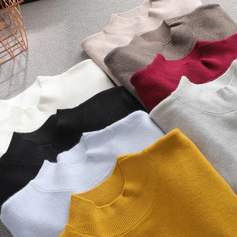 Slim Fit Turtleneck Long Sleeve Pullover Sweaters