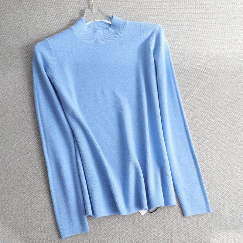 Slim Fit Turtleneck Long Sleeve Pullover Sweaters