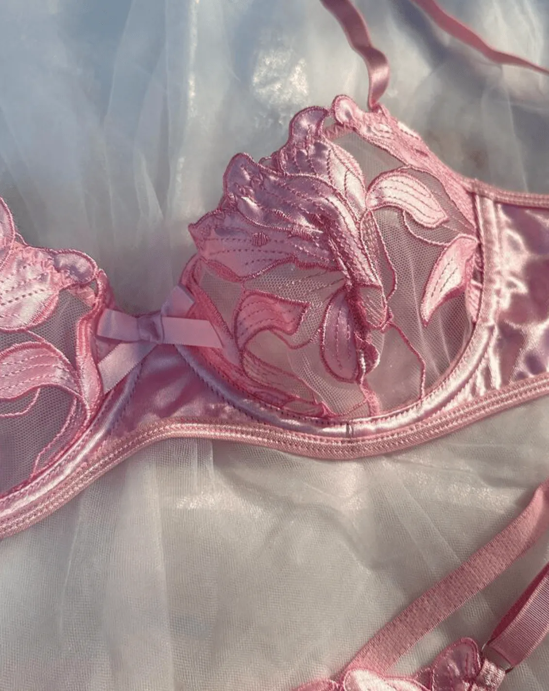 Soft Pink Silk Lingerie Set