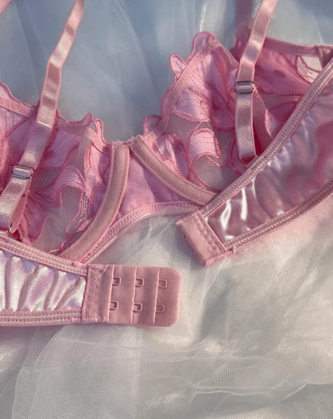 Soft Pink Silk Lingerie Set