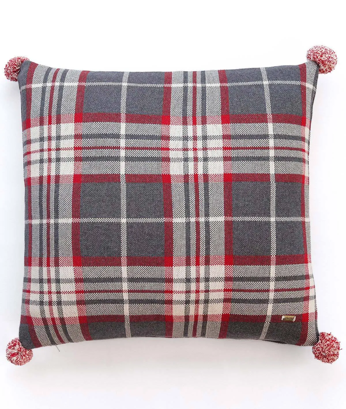 Tartan Plaid Cotton Knitted Decorative Multicolor 20 x 20 Inches Cushion Cover