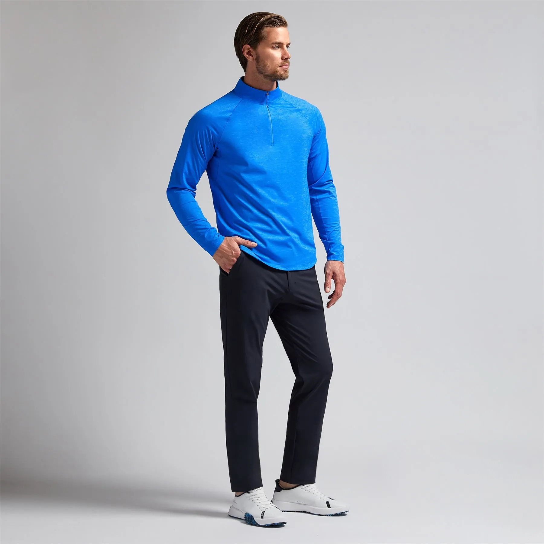 Tech Melange Quarter Zip Pullover Heather Racer - AW24