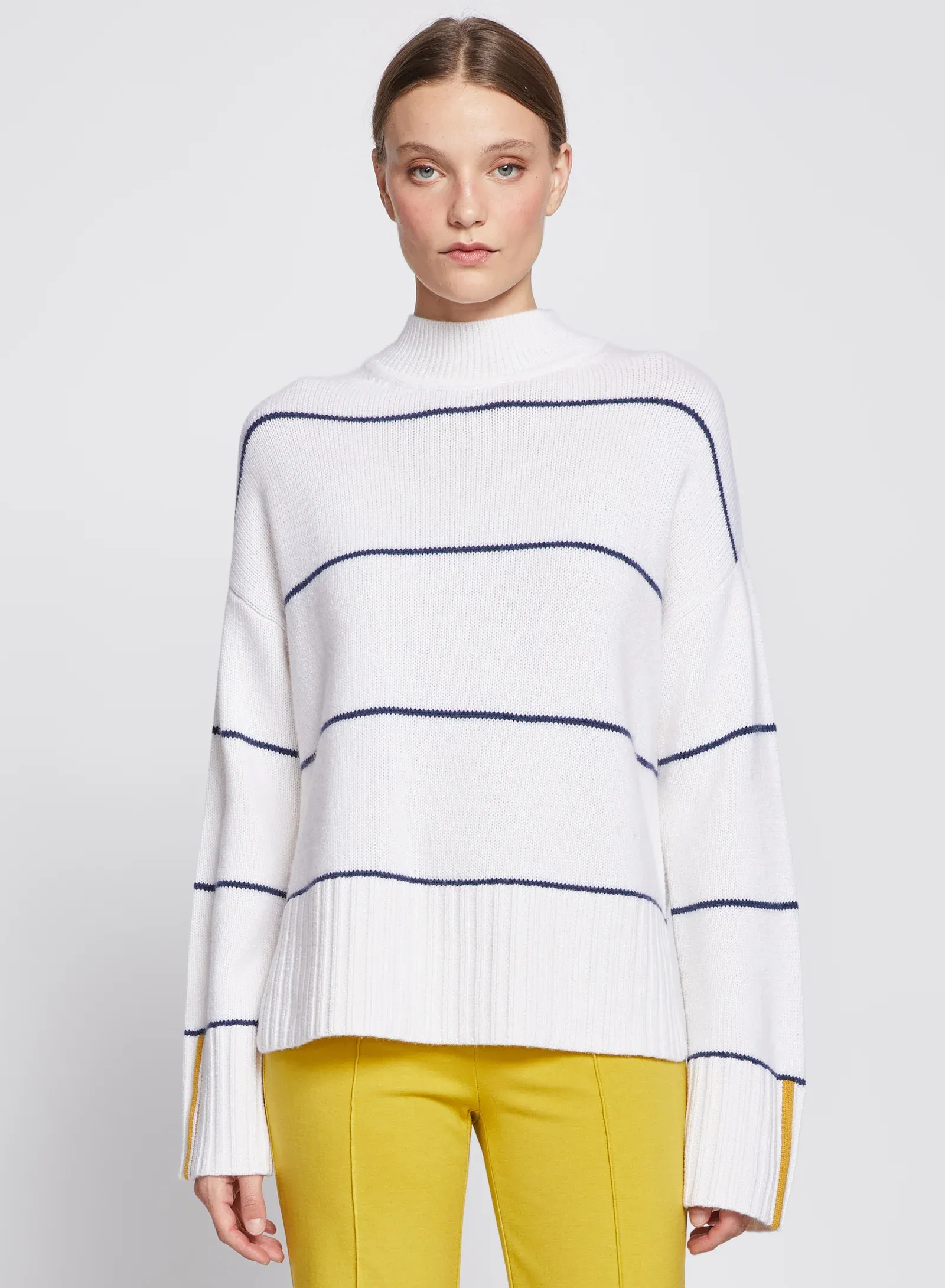 The Striped Mock Neck Sweater