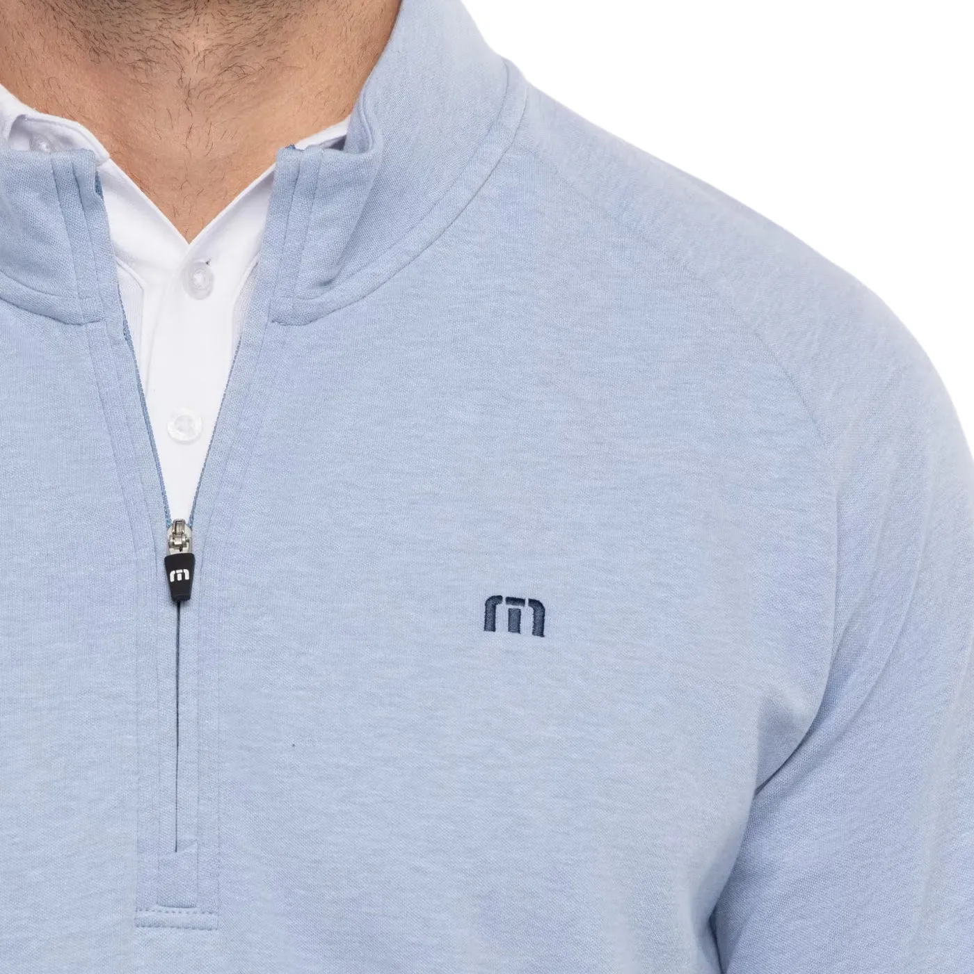 Travis Mathew Upgraded Golf Quarter Zip - Light Blue