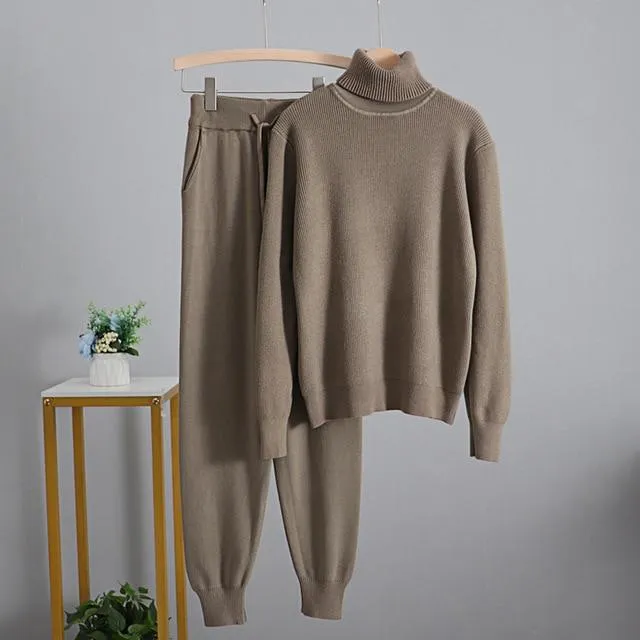 Turtleneck Fine Knit Loungewear Set