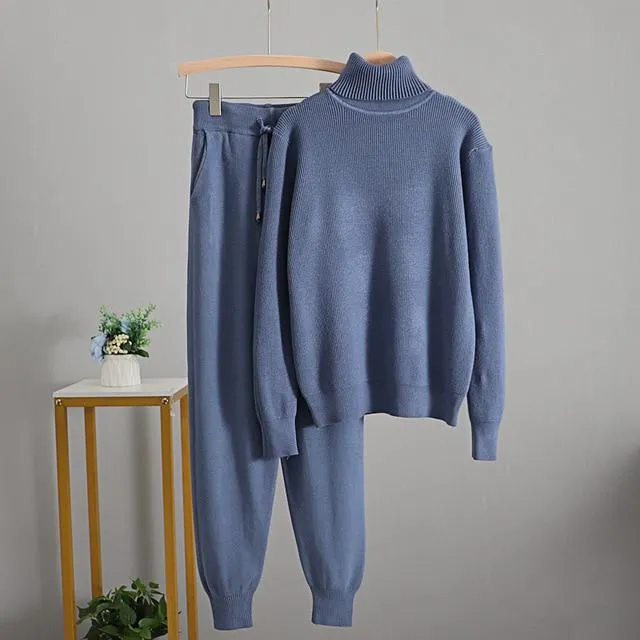 Turtleneck Fine Knit Loungewear Set