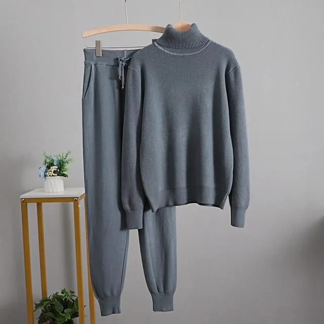 Turtleneck Fine Knit Loungewear Set