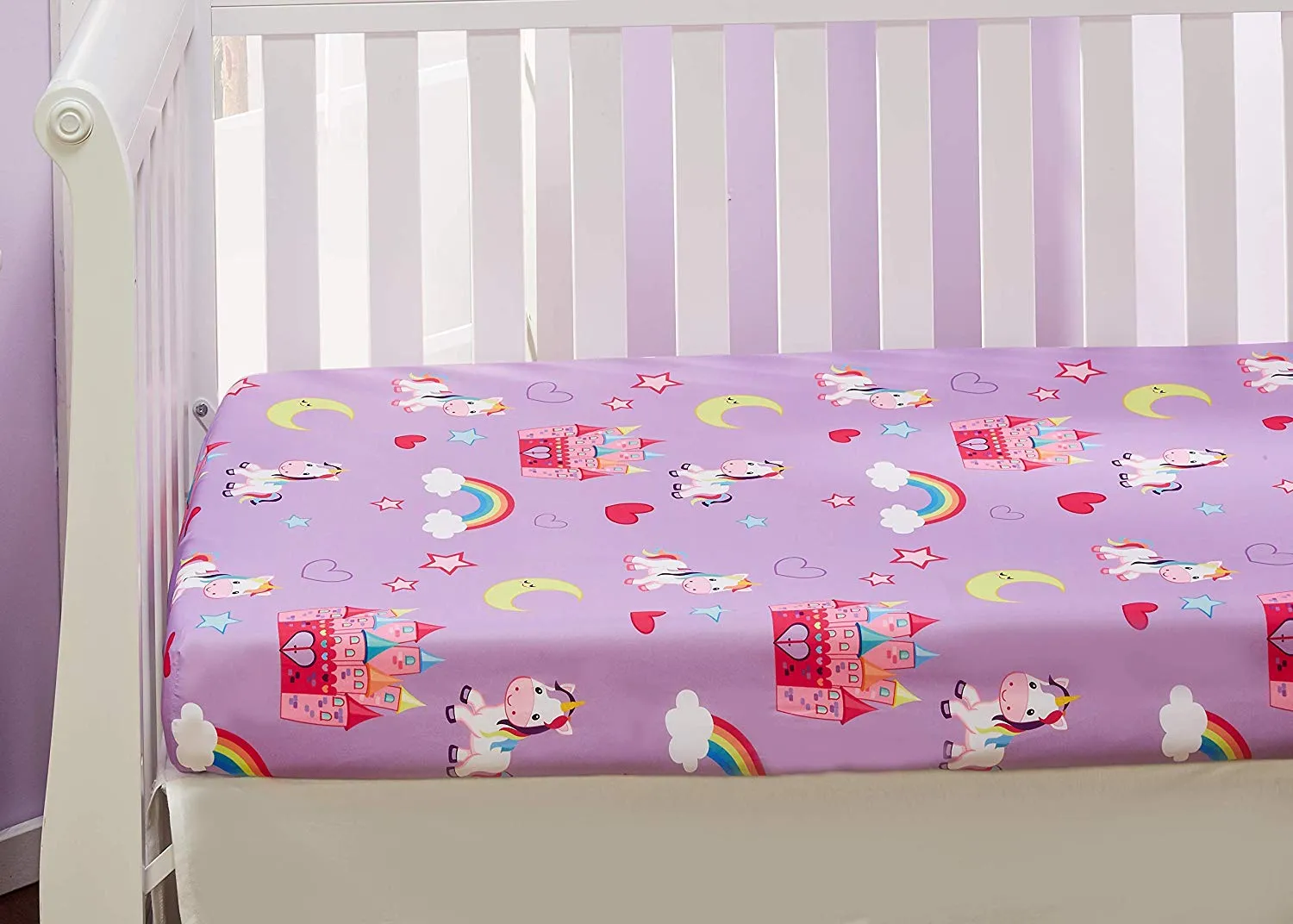 Unicorn Dreams Baby Girl Fitted Crib Sheet