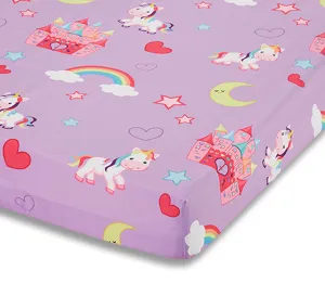 Unicorn Dreams Baby Girl Fitted Crib Sheet