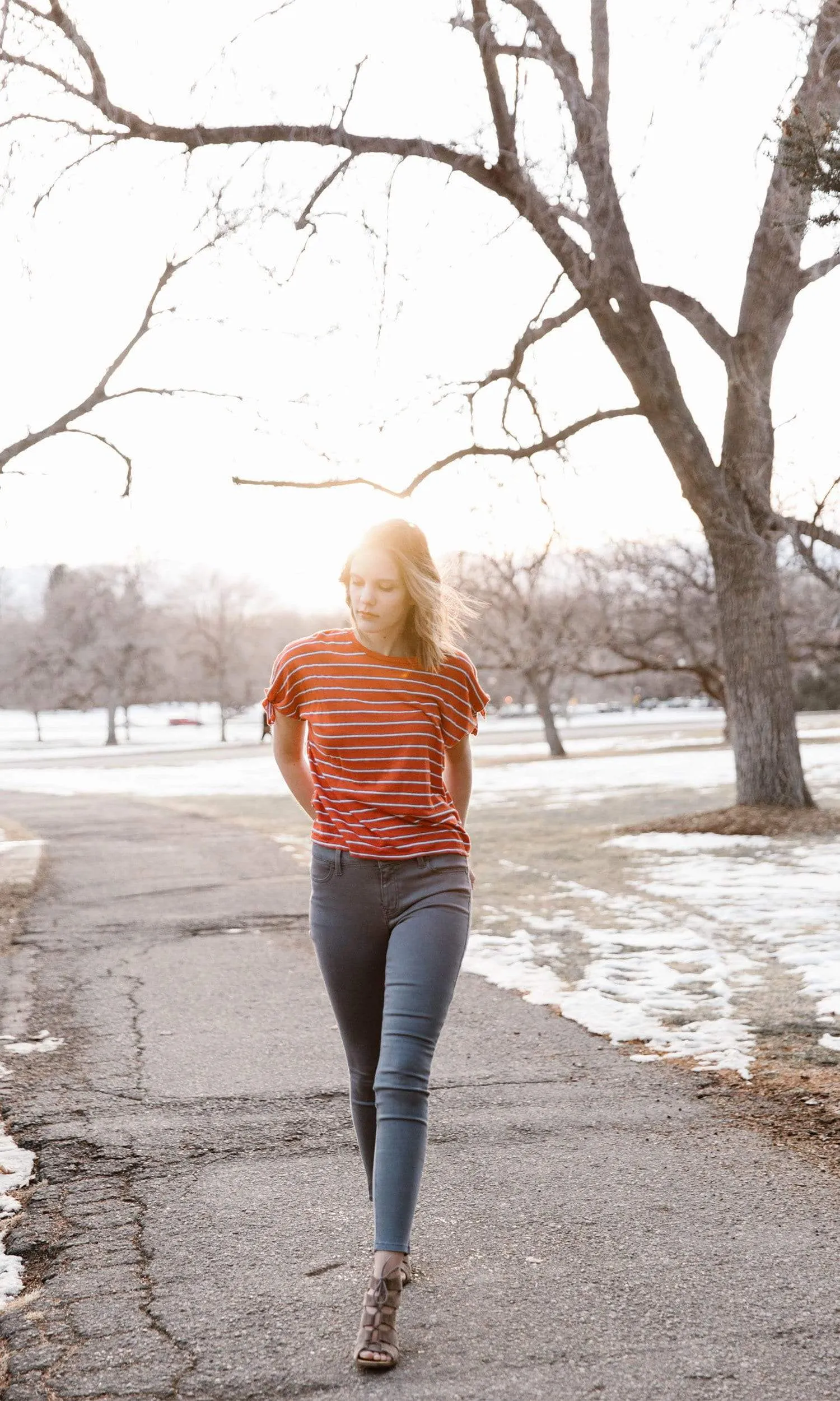 Velvet by Graham & Spencer Crystal Striped Knit Sleeve Top