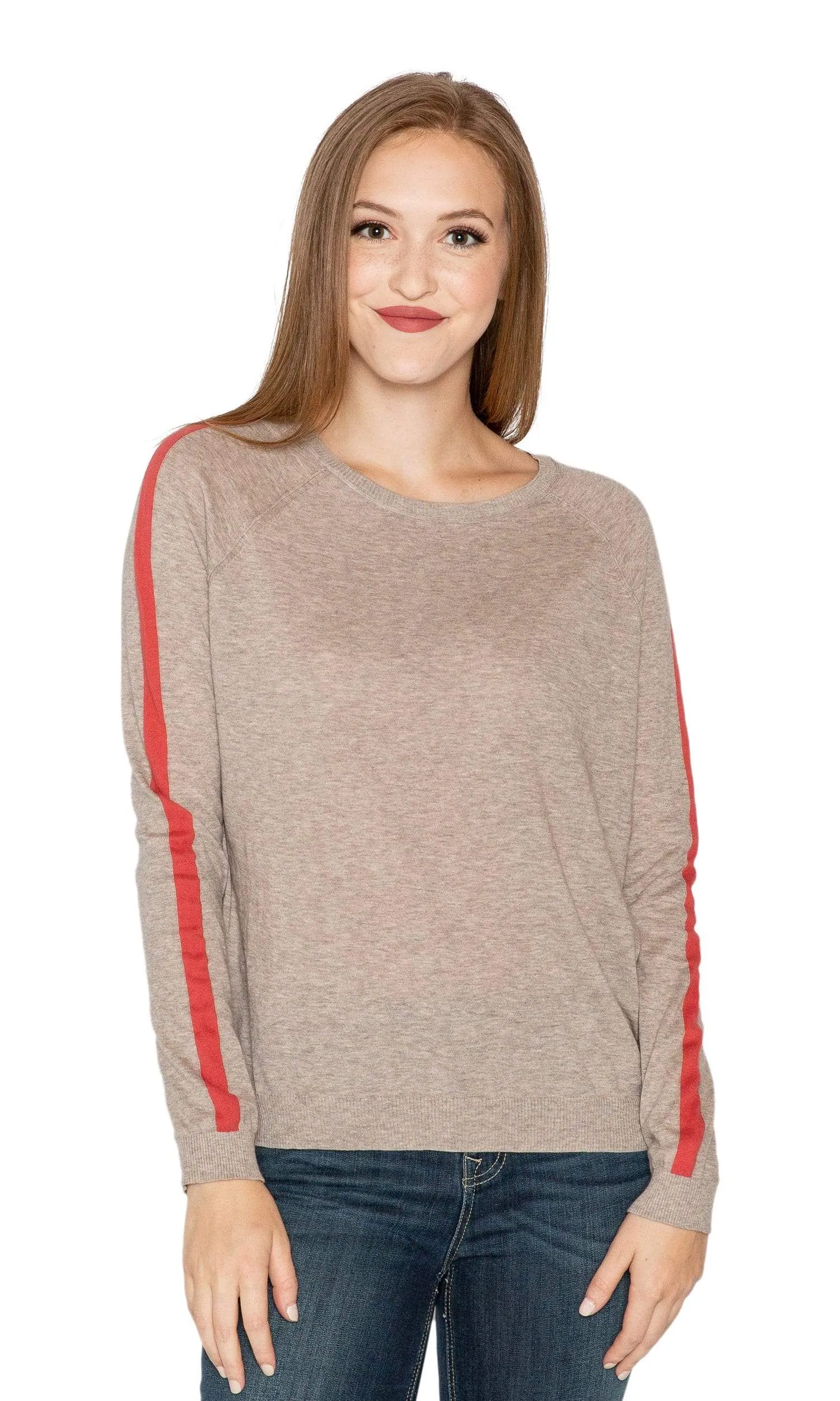 Velvet by Graham & Spencer Torie Stripe Lux Cotton Raglan Sweater