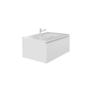 Wall-mount Vanity 32" x 18" 1 Drawer in High Gloss White