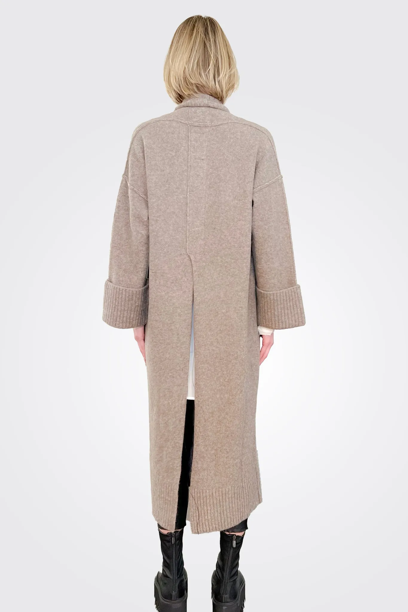 Yak Knit Coat - Taupe